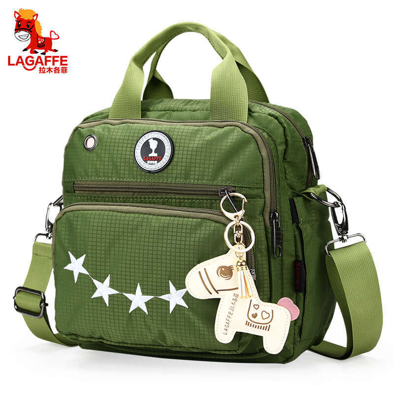 2021 New Women's Single Shoulder Crossbody Multifunctional Waterproof Mommy Bag Creative Embroidery Casual Washed Nylon Fabric