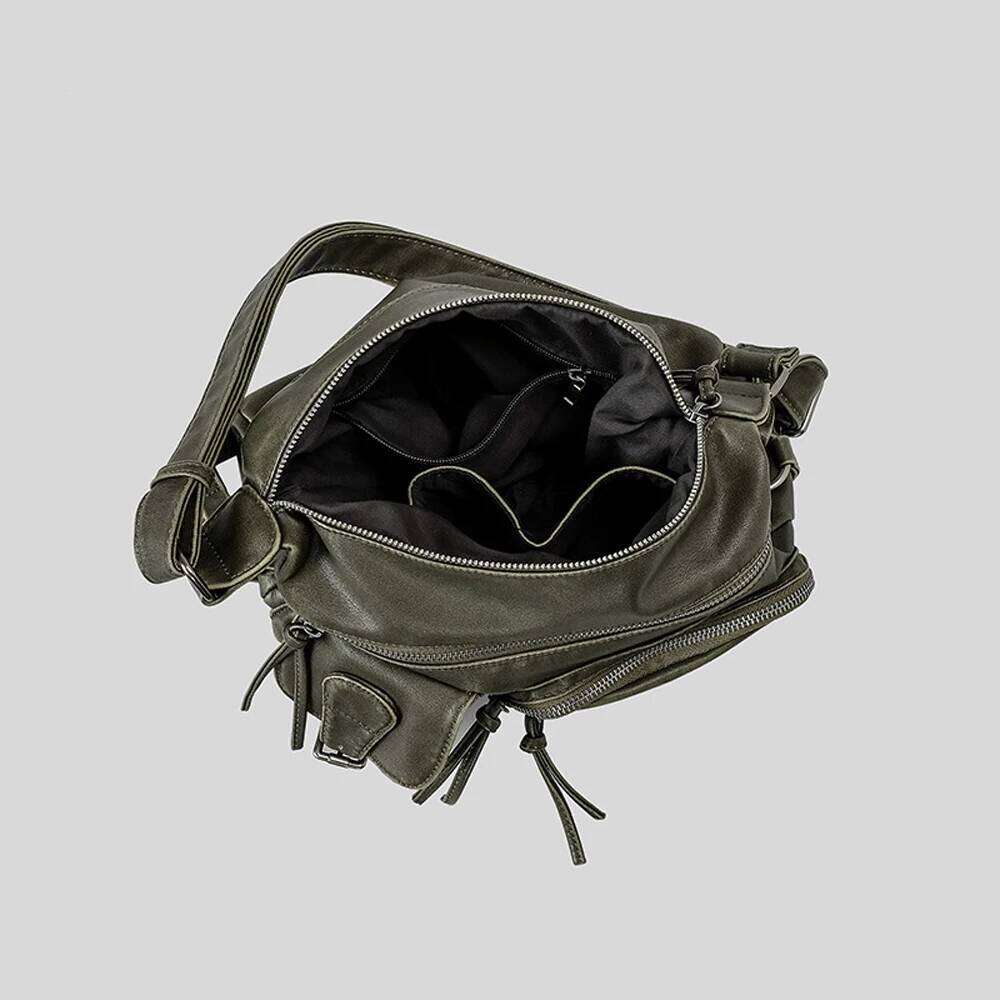 Annmouler Designer Women Shouler Large Capacity Crossbody Casual Soft Pu Leather Messenger Bag Multi-Pocket Purses