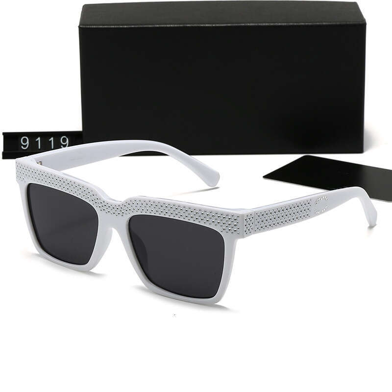 New Trendy Women, Square Large Frame with Rhinestones, Fashionable Sunglasses for Men, Versatile Glasses 9119 c8f