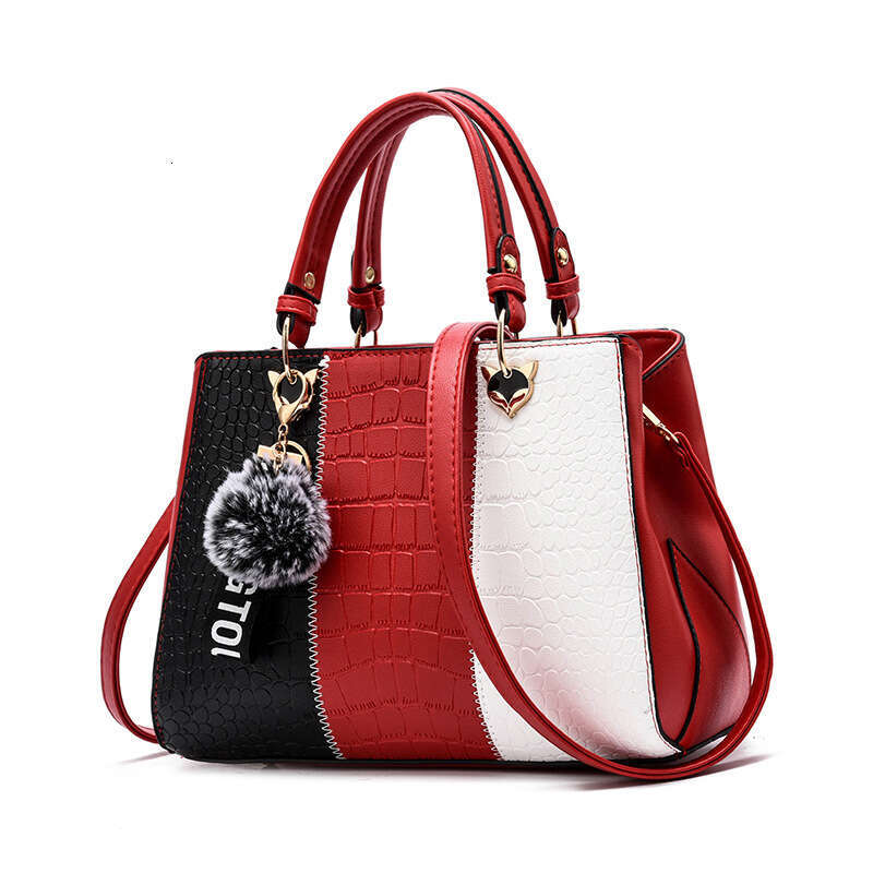 Women's New Style Elegant Single Shoulder Handbag Korean Fashion Simple Crossbody Color Block Large Bag