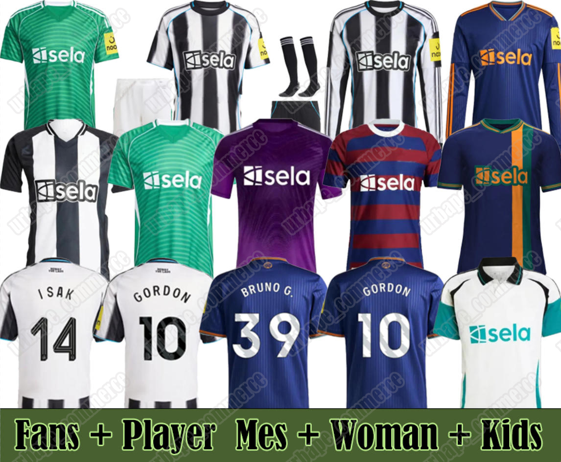 newcastled united 25 26 soccer jerseys shirts ISAK GORDON JOELINTON WILSON BRUNO G.TONALI BOTMAN TRIPPIER DUBRAVKA SCHAR ELANGA 2025 2026 football Home Kit uniform