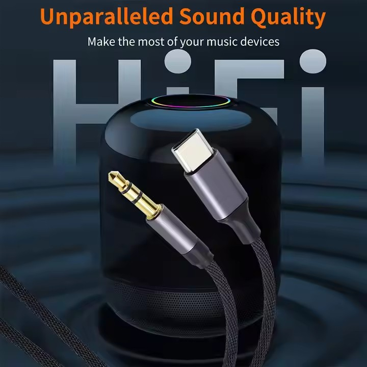 USB C to 3.5mm Audio Aux Jack Cable Headphone Car Stereo Cord Compatible with iPhone 16 15 Pro Max Samsung Galaxy S24 S23 S22