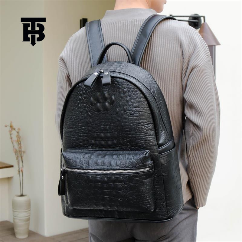 Designer Bag Backpack Men's Bag Trendy Brand Classic Leather Plaid Backpack Trendy Street Fashion Korean Luxury Bag Version Student School Bag La