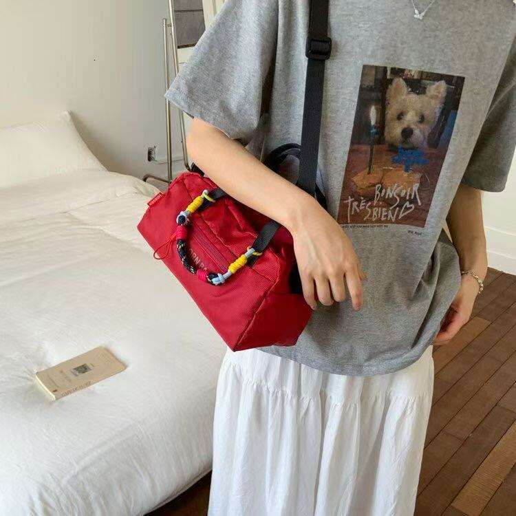 2025 Summer Single Shoulder Crossbody Handbag Fashion Casual Orange Nylon Zipper Backpack