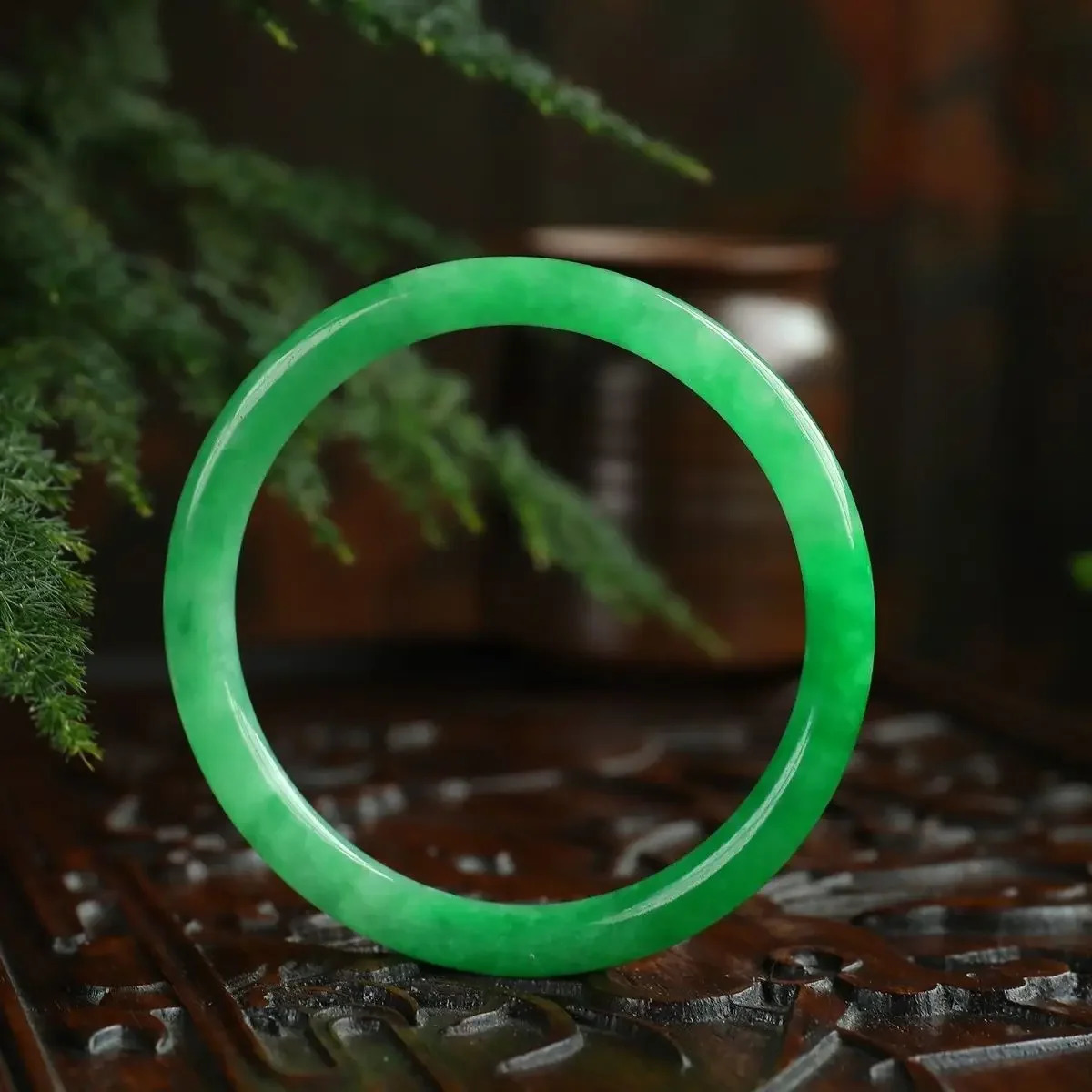 Jadeite Bangle Women Genuine Natural Burmese Emerald Real Jade Stone Bangles Bracelet Girlfriend Mom Gift 250906