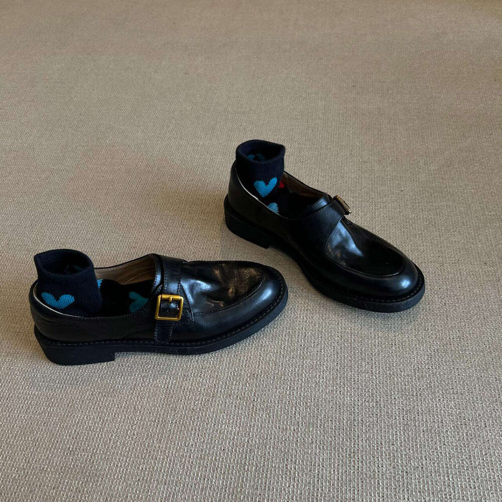 Cowhide 2025 Designer Shoe Genuine Thick-Soled Loafers Spring and Autumn Single Black British College Style Women's Leather Shoes