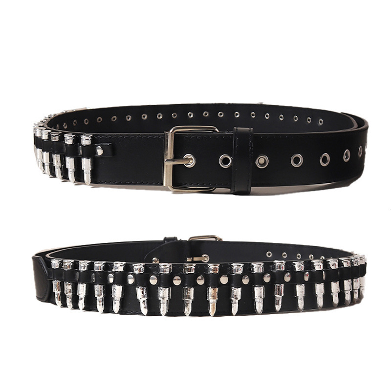 mens belt studded black hot girl punk unisex personality men and women fivepointed star bullet rivet buckle jeans belt designer belt belts for women d
