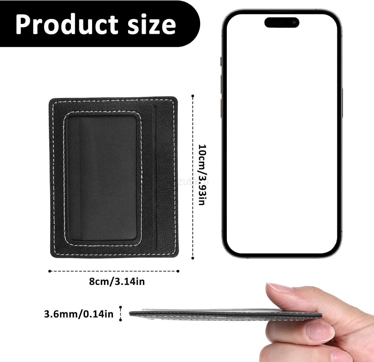 Holder Minimalist Slim Wallet Small RFID Blocking Card Cases Compact Thin Front Pocket with ID Window for Women MenBlack Z250906