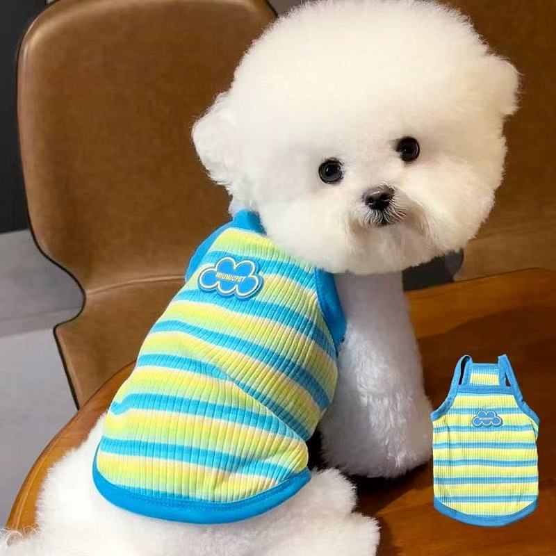 T1137 Pet striped tank top for Teddy Bichon small dog cat Yorkshire terrier Maltese dog clothes