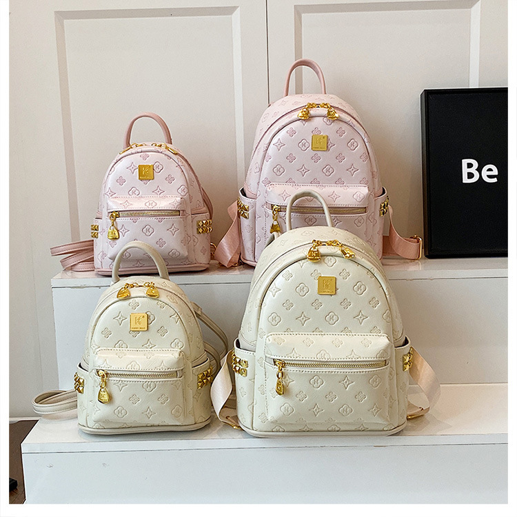 Bags designer women printed backpack tote bag Rivet classic new Luxury Bag polyester large capacity leather