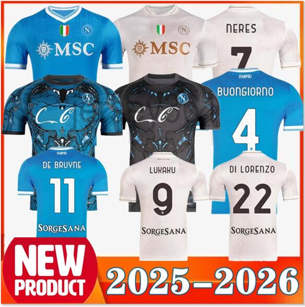25 26 NAPOLI soccer jerseys Halloween Match Maglia Naples Maglia Napoli 2025 2026 NERES KVARATSKHELIA KIDS FOOTBALL SHIRT LUKAKU RASPADORI SSC Napoli Maillots