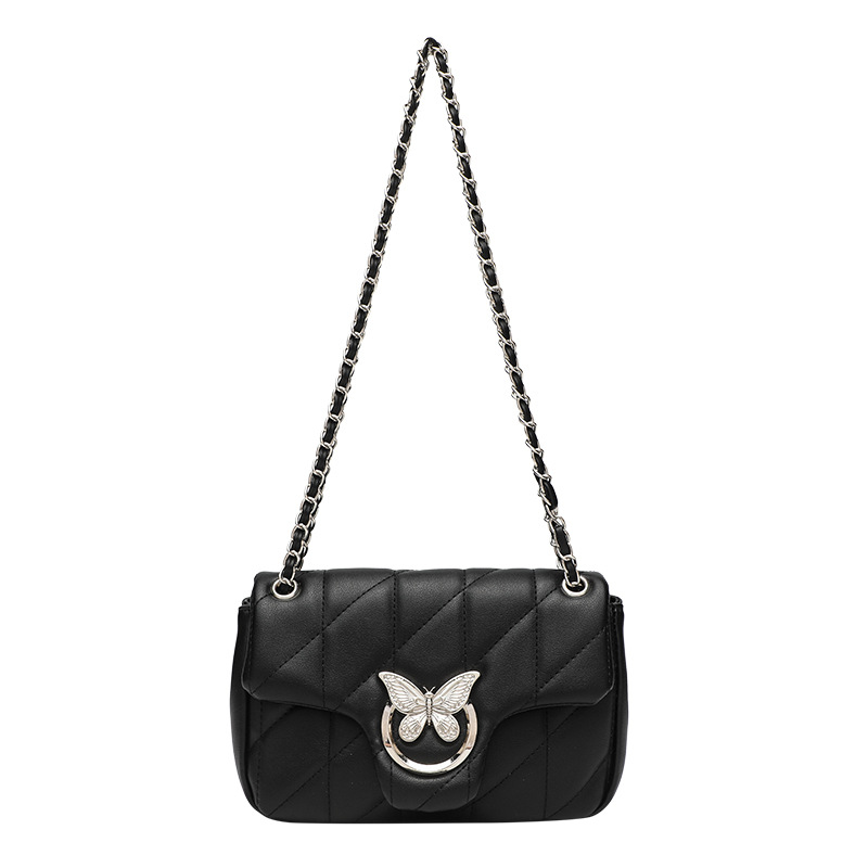 Designer new shoulder diagonal cross fashion hundred build rhombic chain lock bag