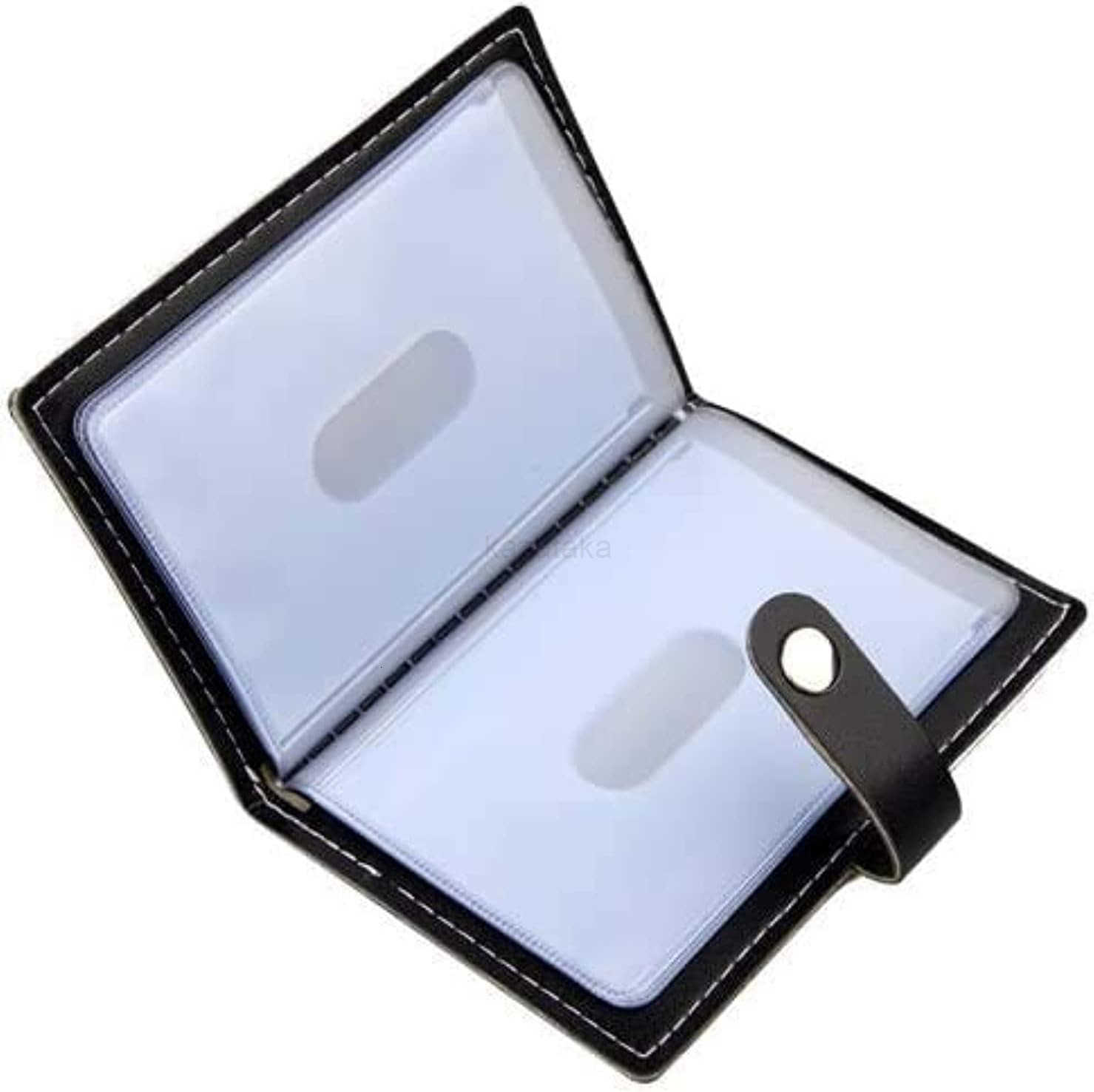 CARD holder wallet for womenman soft leather business card holder card case organizer bag with 20 card sleeves insideGray Z250906