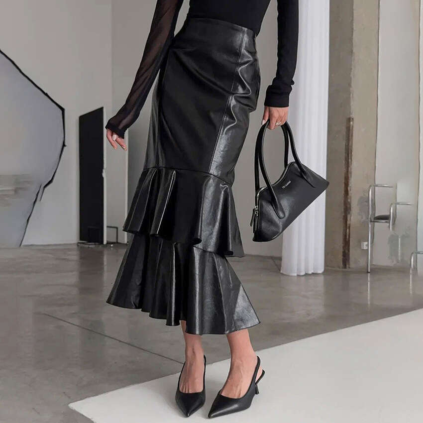 Autumn Winter New Slim High Waist Long Mermaid Skirt Design Sense Elegant Fashion Commuting B3