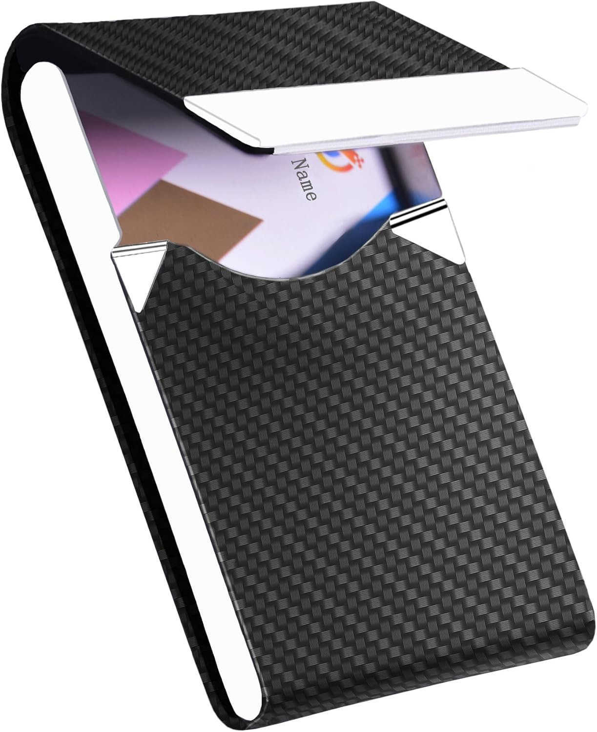 Card Holder with Ultra Slim DesignBusiness Card Case with Premium PU LeatherSuit Pocket Metal Card Holder for WomenMenProfessional Name Card Holder wi