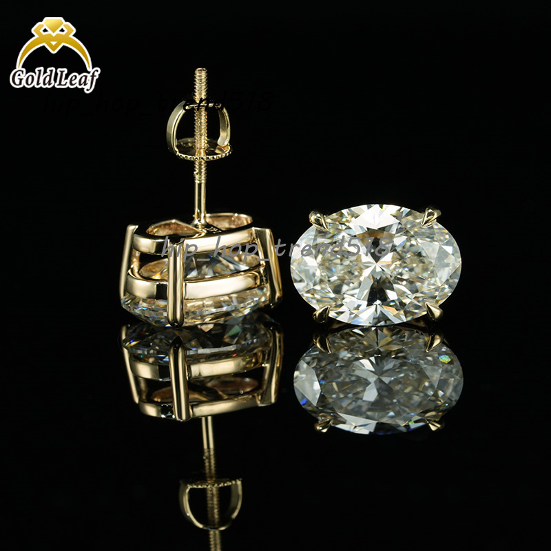 Custom Make Luxury 14K Solid Gold Earrings with IGI GIA 1 Carat 1.5 Carat Oval Shape Lab Grown Diamond for Women