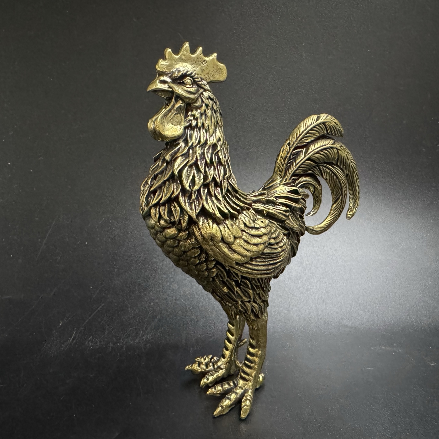 Fine large zodiac chicken ornaments brass pure copper solid feng shui copper rooster mascot ornaments