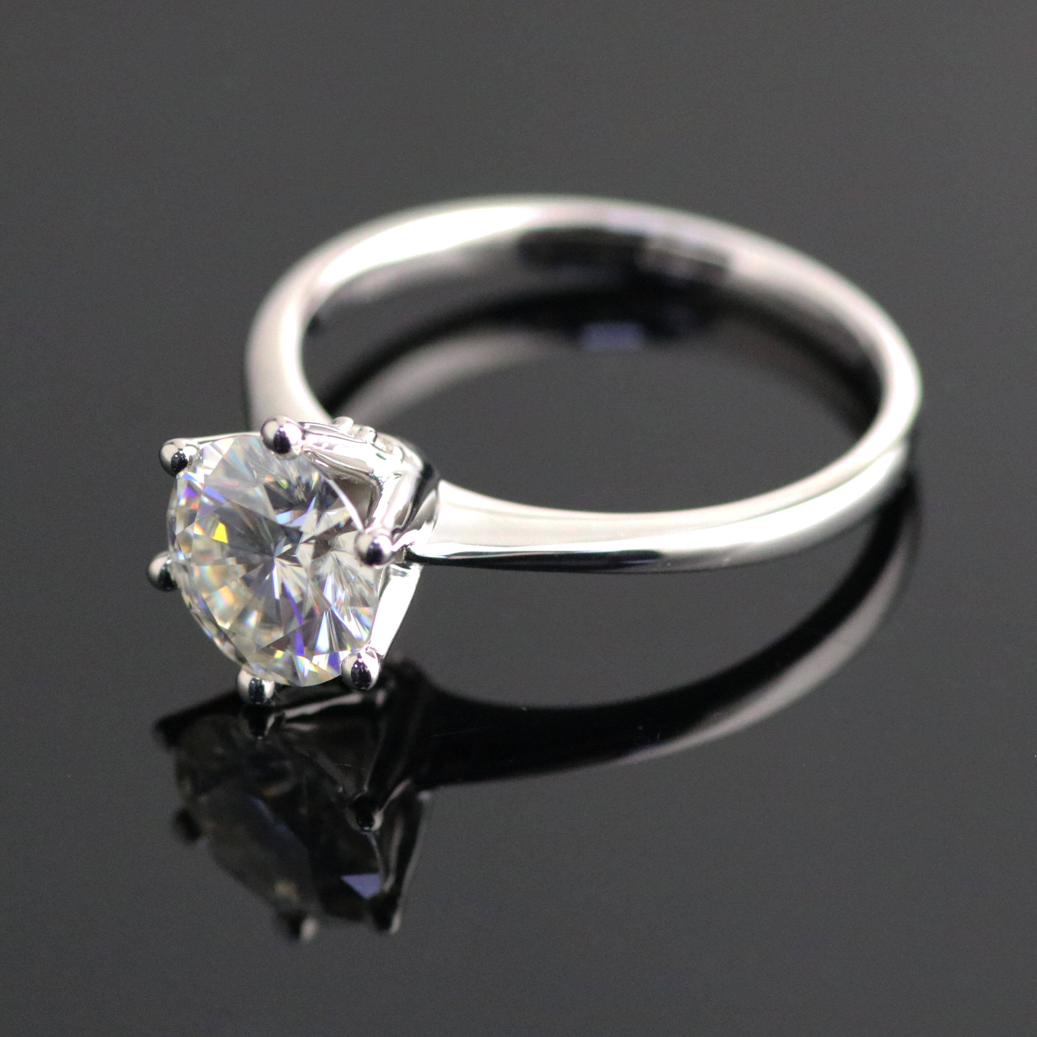 Provence Jewelry 10k 14k 18k White Gold Six Prongs Moissanite Rings Gift for Women Classic Style DHL FedEx