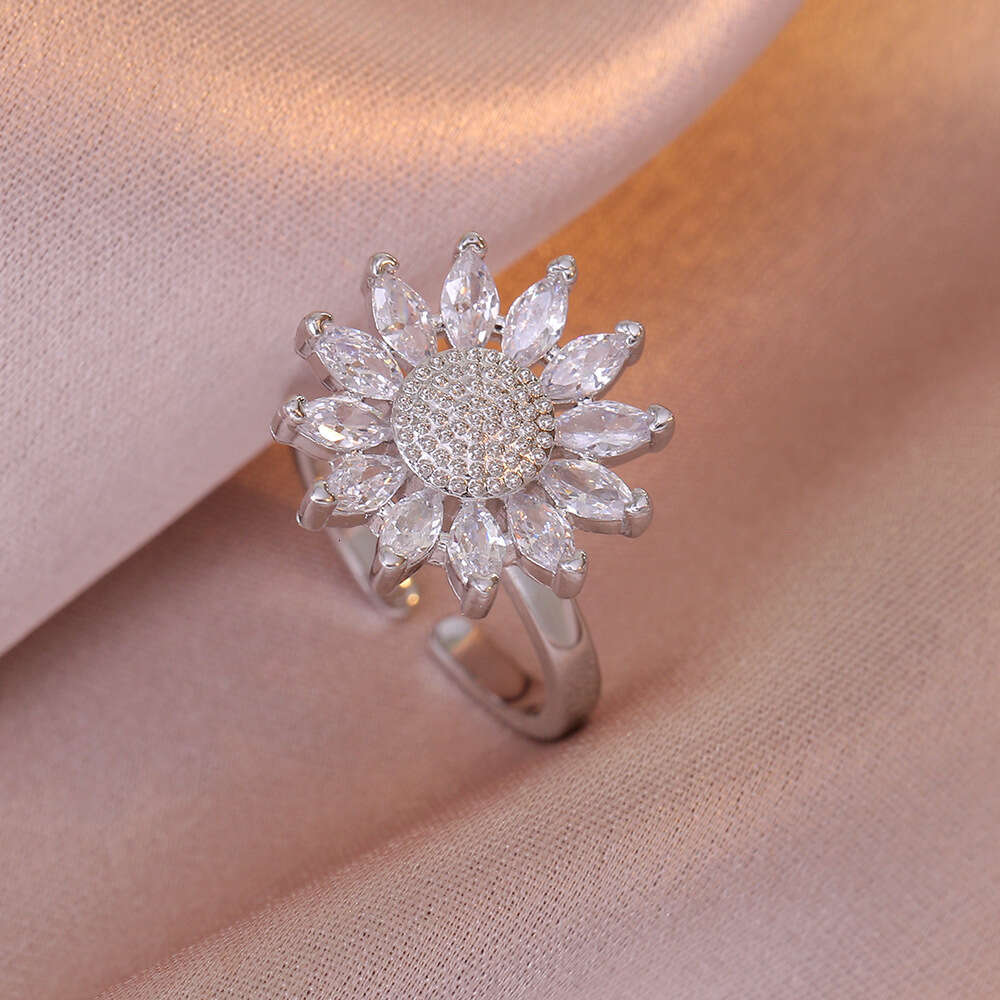 DHpet Trendy Sunflower - inspired Zircon - inlaid Necklace Set for Women