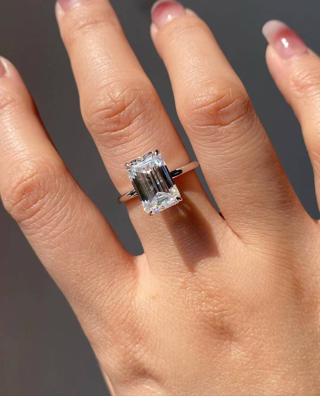 Engagement Wedding Party Emerald Cut 2ct DEF VVS 14k 18k Lab Grown Diamond Engagement Ring Certified Lab Grown Diamond Ring