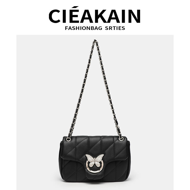 Designer new shoulder diagonal cross fashion hundred build rhombic chain lock bag