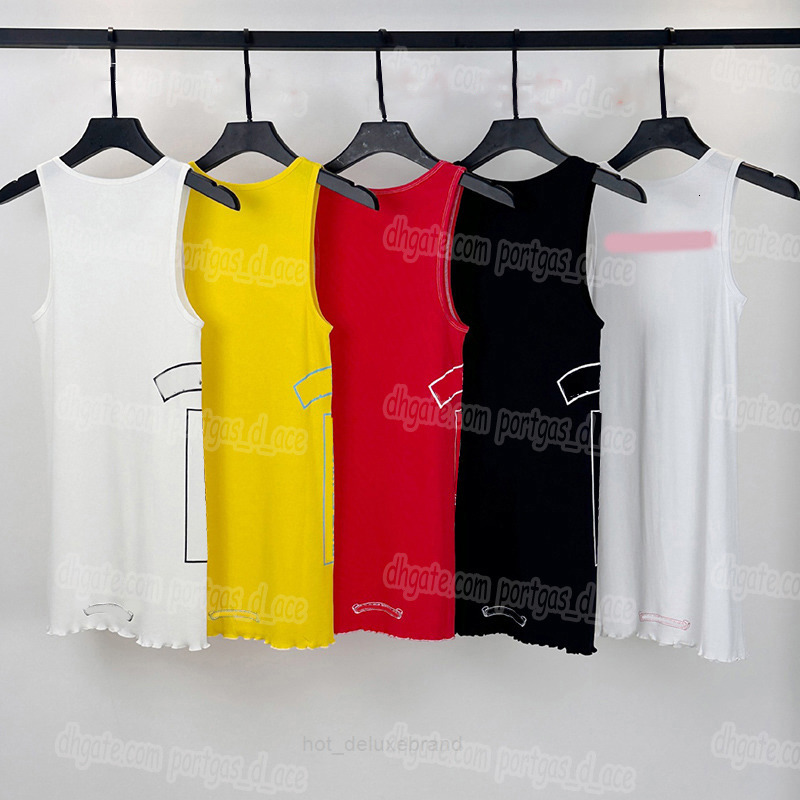 designer letters tank tops dress luxury women black short vest brand summer sexy chrome hearts sleeveless long tanks WM69