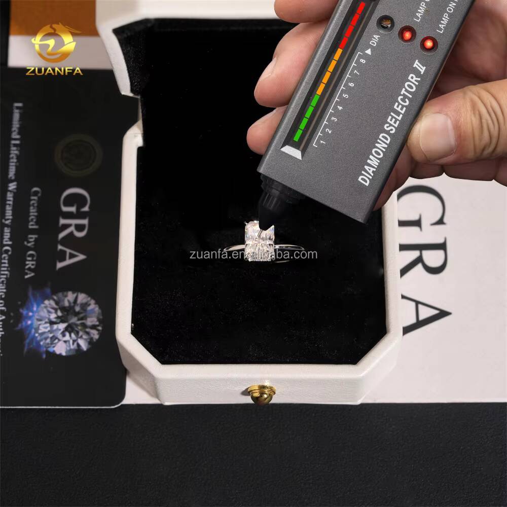 Female Elegant Style Bridal Wedding Jewelry 925 Silver Radiant Moissanite Diamond Engagement Ring Women With GRA Certificate