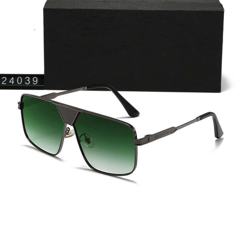 New Metal Large Frame Trendy Men's Fashion Women's Sunglasses 24039 145