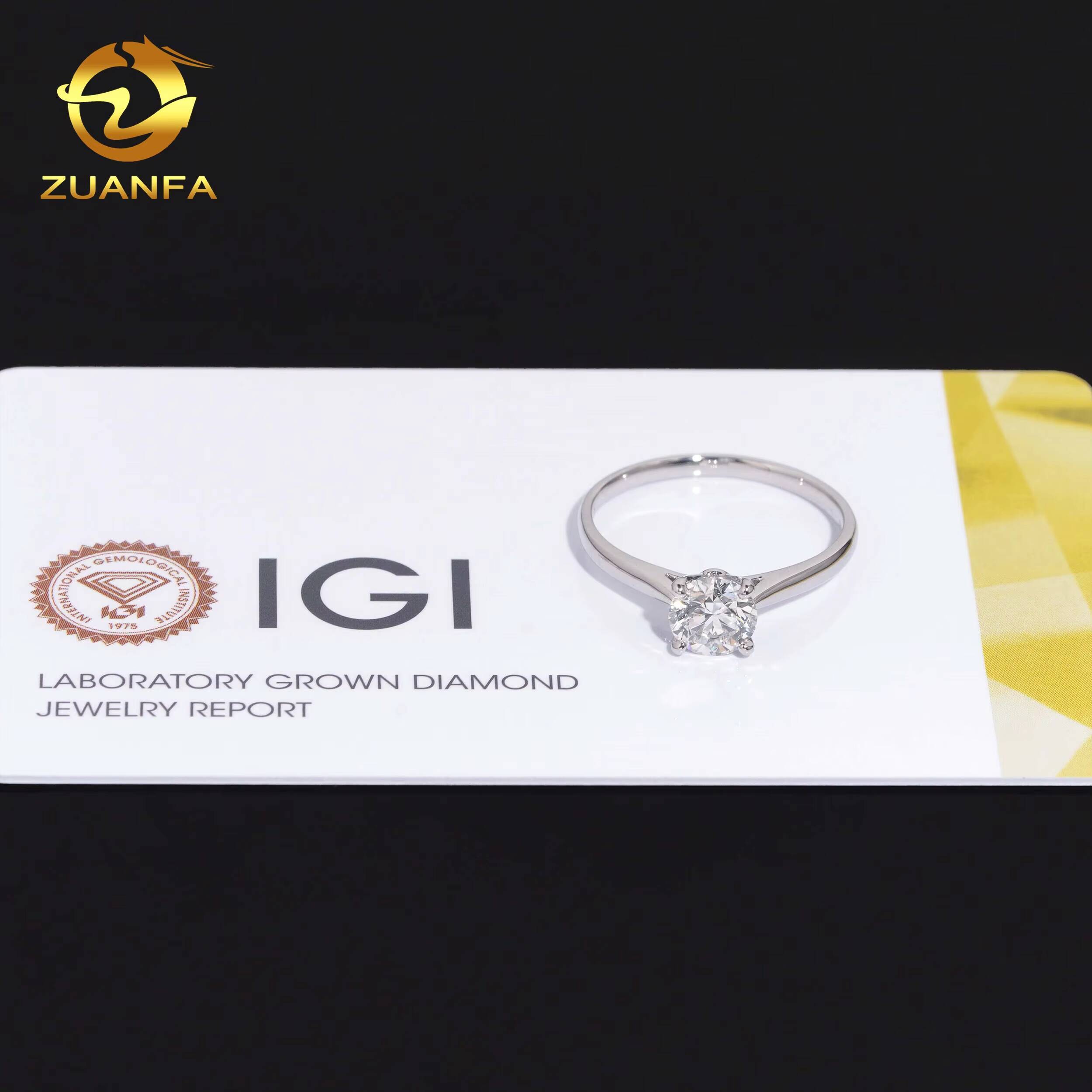 Classic Design 4 Prongs PT950 Platinum 103ct Women Engagement Wedding Lab Grown Diamond Ring