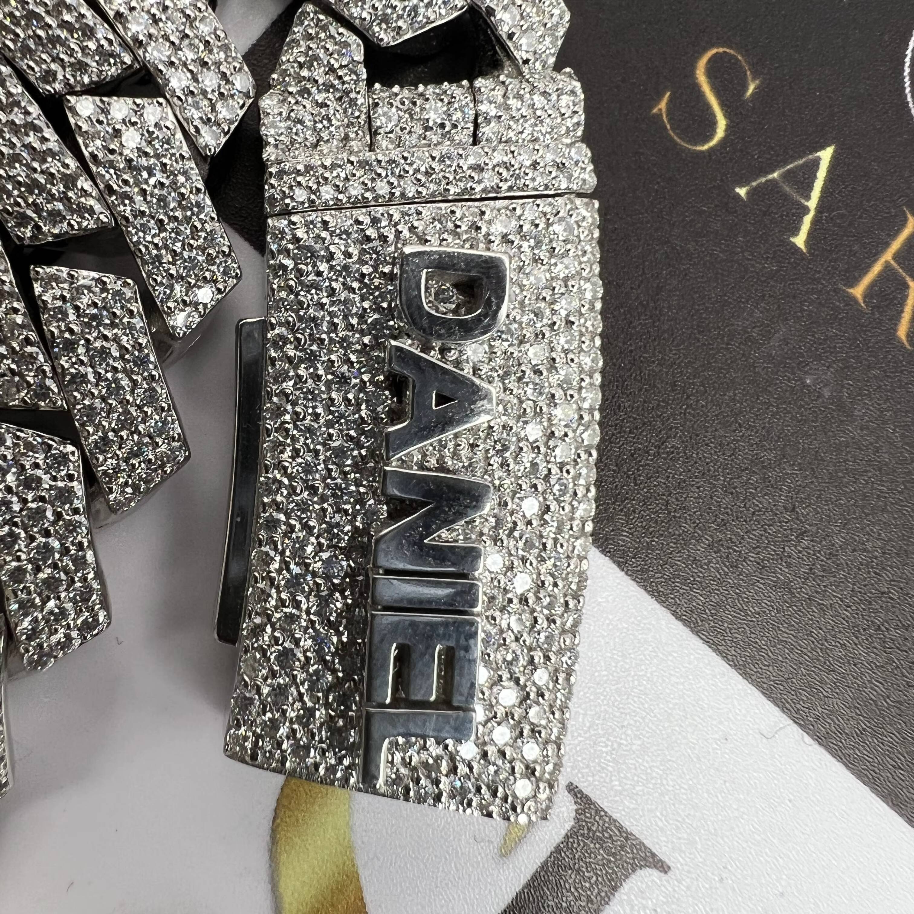 VVS Moissanite 925 Silver Heavy Thick Necklace Chains 20mm Big Stone Cuban Link Chain IGI Iced Out Hip Hop Fine Jewelry for Men