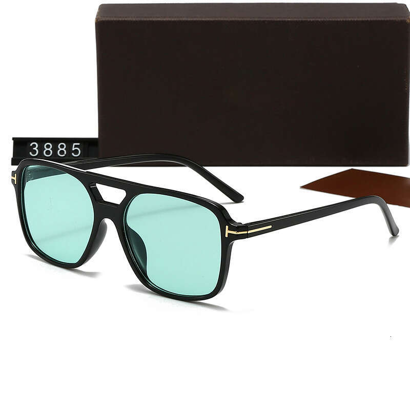 New Fashion Double Beam Square Frame Men's and Women's Personality Trendy Internet Celebrity Versatile Sunglasses 3885 70c