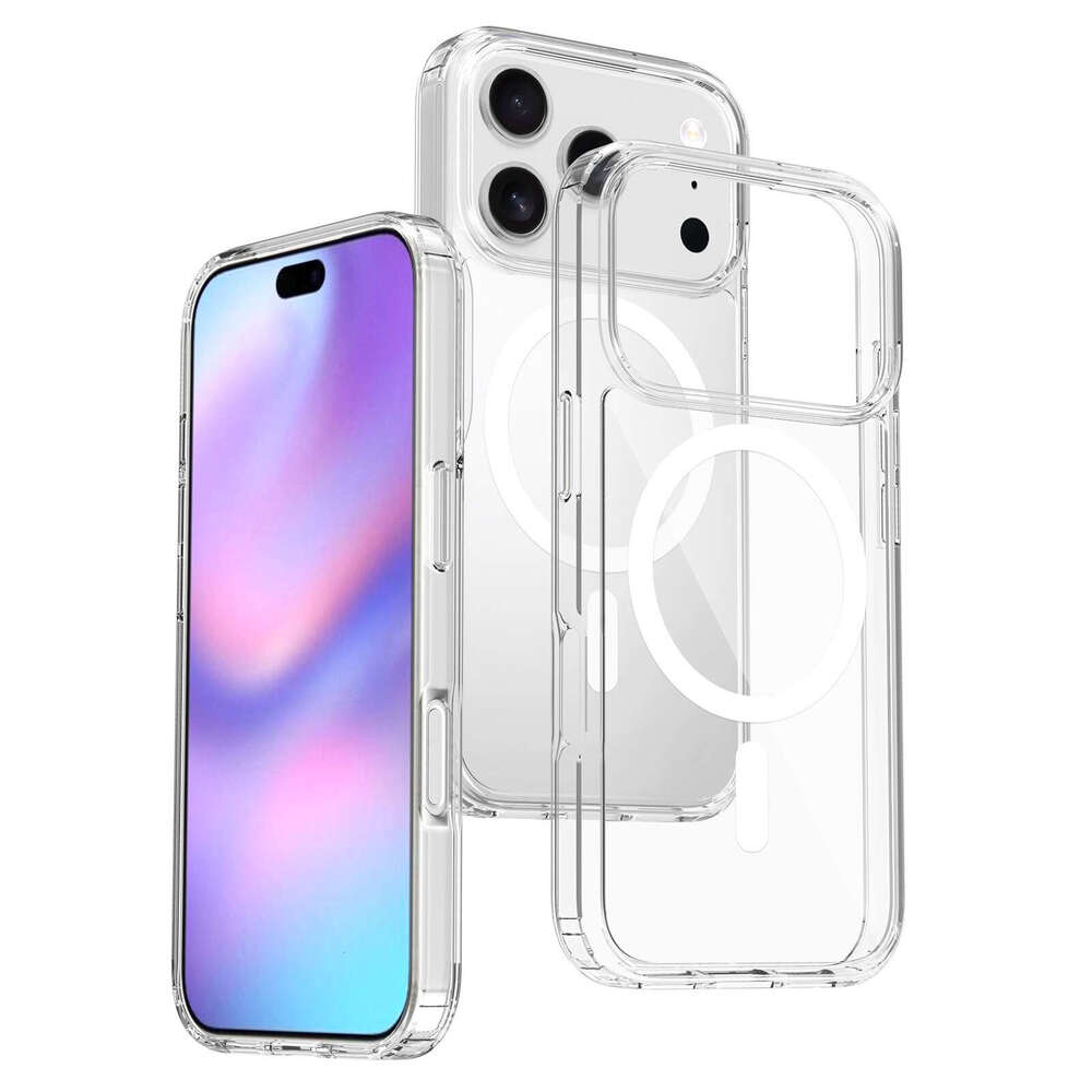 DHelectronics Suitable for Apple Pro Max Magnetic Phone iPhone 16 Shockproof Transparent Hard Case 17 Air Protective Cover