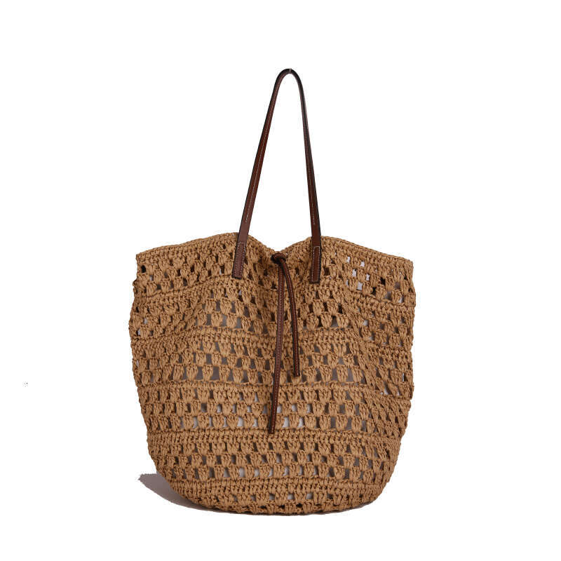 Large Capacity for Women Summer Beginner Woven Straw Shoulder Commute Vacation Beach Bag