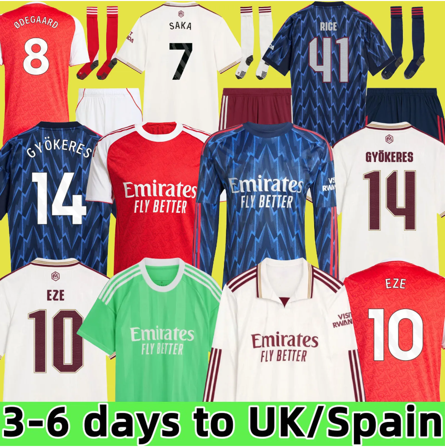 GYOKERES EZE soccer jerseys 25 26 HAVERTZ RICE SAKA Trossard Zubimendi MADUEKE Norgaard ODEGAARD MARTINELLI Nwaneri 2025 2026 MERINO football shirt Men Kids 888888