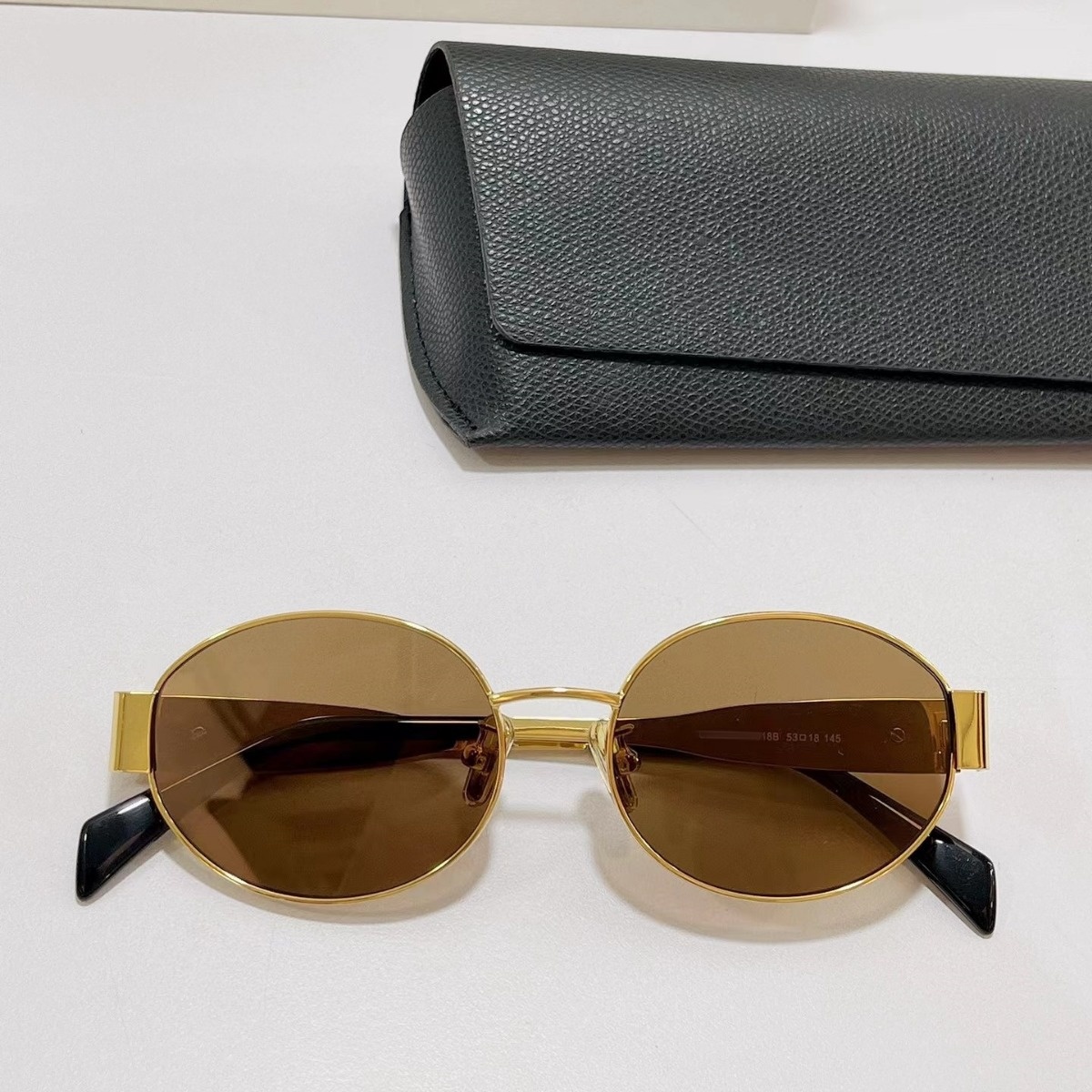 Womens Top quality Triomph Oval Designer Metal Mirror Legs Green Lens Sunglasses Retro Small Round Frame Sexy Little Women Glasses Y260207