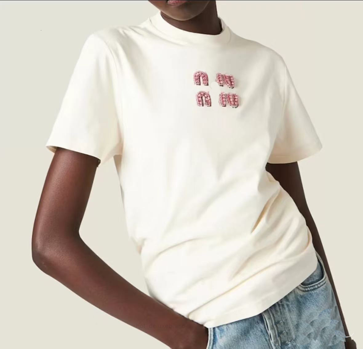 designer t shirt summer short sleeve women tshirt stylish casual diamond set pullover t miumius miuly miuly miumiue shirt outdoor loose plus size cotton tee tops ACTB