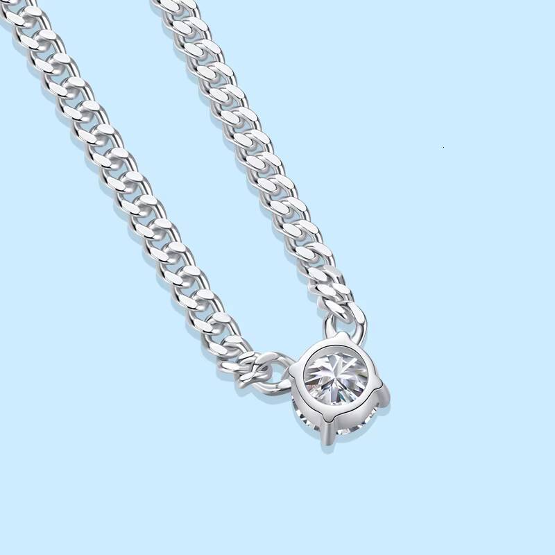 Hip Hop Style Moissanite Chain Men Cuban Chain Pendants Moissanite Jewelry Thick Cuban Chain