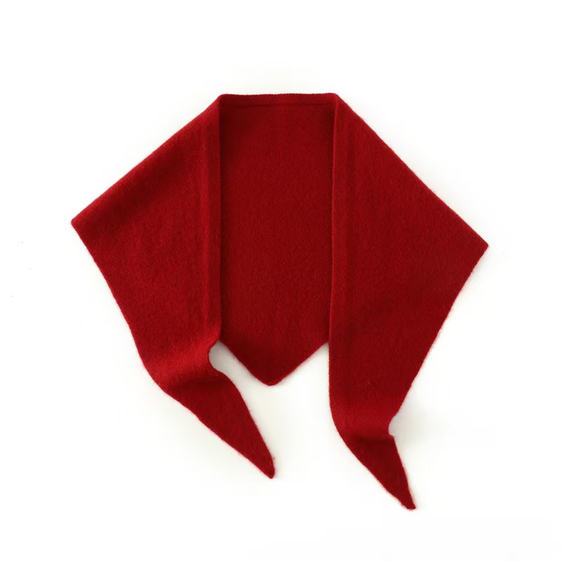 K1818 Australian wool scarf autumn and winter new triangle knitted small shawl solid color warm neck scarf