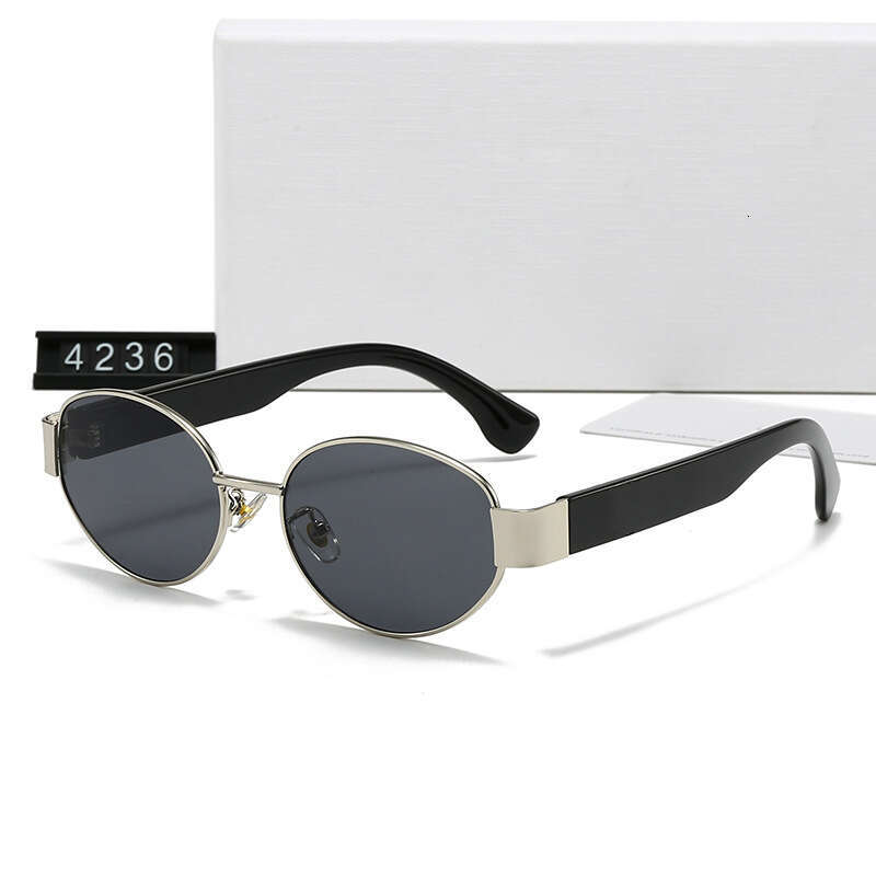 New INS Oval Small Frame Trendy Brown for Women Hip Hop Disco Sunglasses 4236 06b