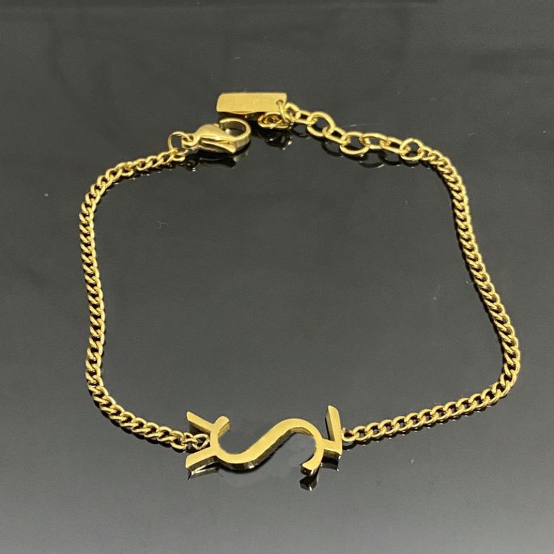 Women Designer Bracelets Necklace Earrings 18K Gold Plated Minimalist Simple Letter Stainless Steel Classic Bracelet Luxury Jewelry