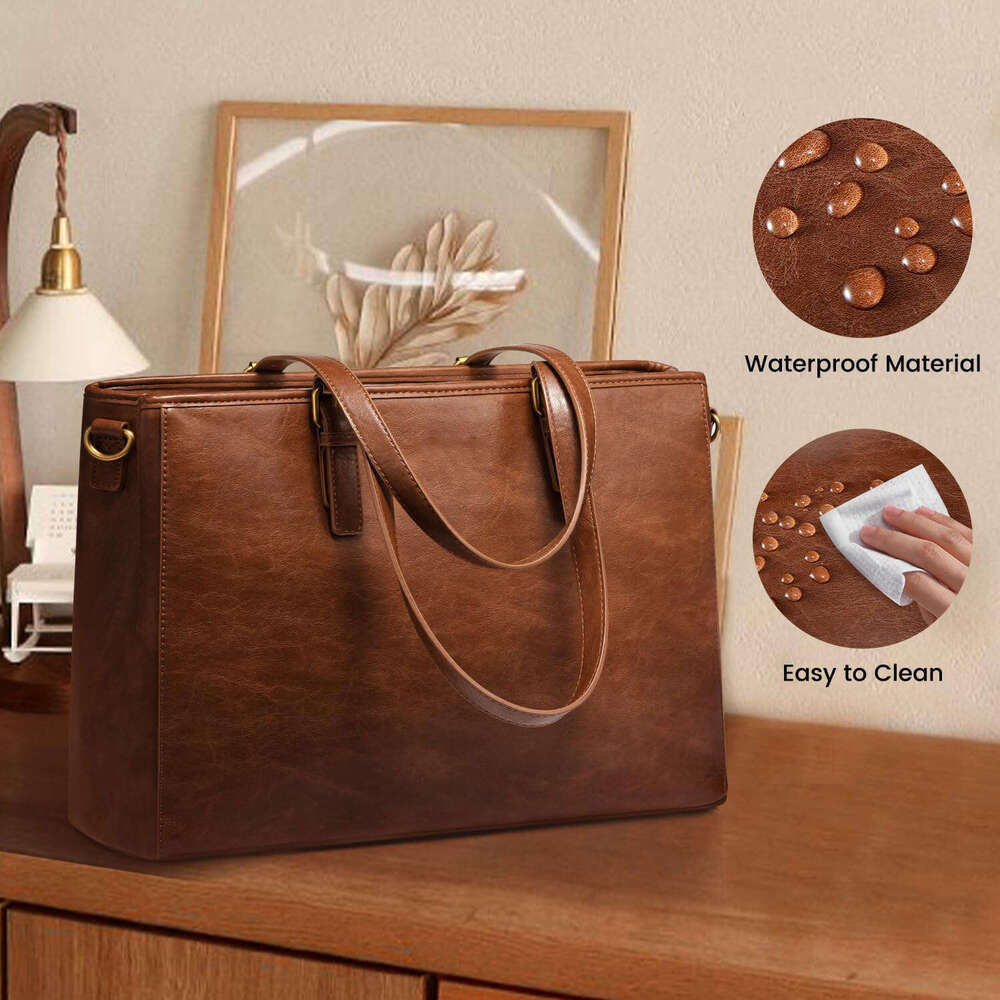 Large Capacity PU Leather Single Shoulder Tote New Fashion Versatile Commuter Bag Women's Handheld Briefcase