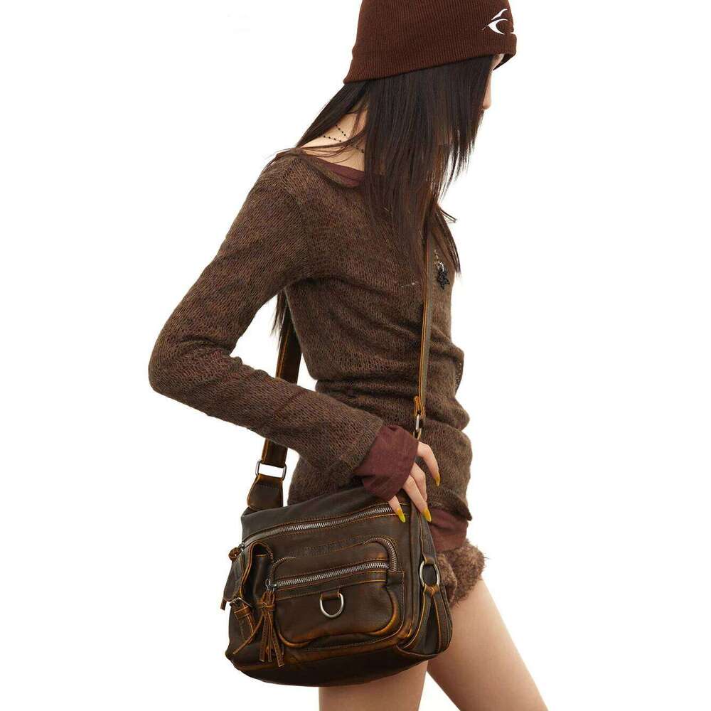 Annmouler Designer Women Shouler Large Capacity Crossbody Casual Soft Pu Leather Messenger Bag Multi-Pocket Purses