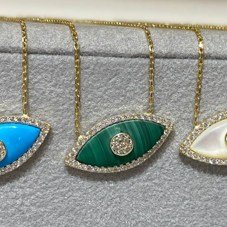 Turkey Gothic Multicolor Enamel Evil Eyes Pendants Necklace for Women Sparkling Rhinestone Zircon Choker Designer Jewelry Gifts