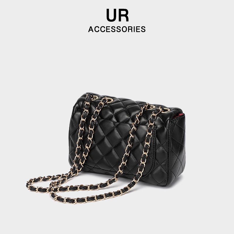 Small Fragrant Style Light Texture, Dia Grid Single Shoulder Square Fat Bag, Women's 2025 New Fashionable Crossbody Chain Bag fashion