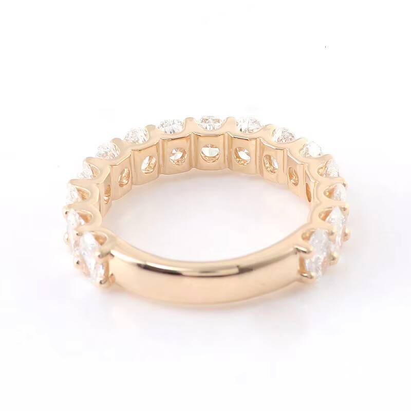Oval Cut Lab Diamond Ring 10k Dubai Yellow Goldgold Lab Grown Diamond Half Eternity Ring Engagement Anniversary Birthday Ring