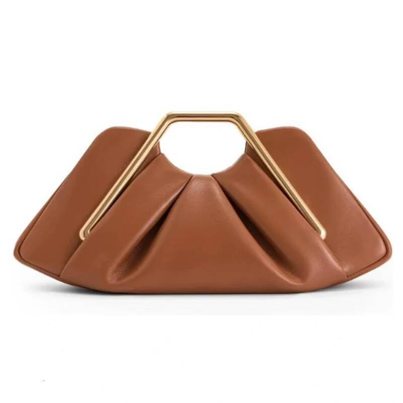Fashion Vintage Gold Metal Handle Shoulder Women Handbag Lady Tote Hand Bag Purse high-quality