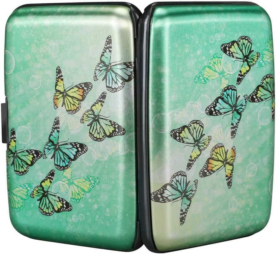 Mini RFID Aluminum Wallet CARDs Holder Business Card Case Metal ID Case for Men WomenFly Butterfly Z250906