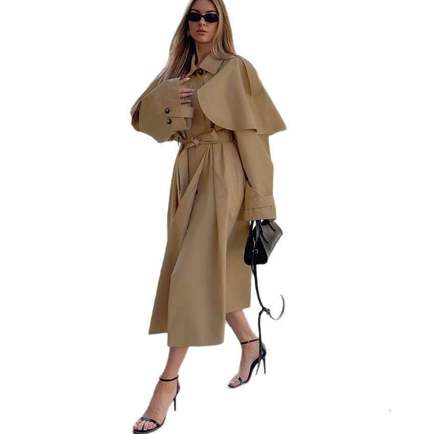 Autumn Winter New Loose Versatile Long Sleeve Trench Coat For Women With Design Sense, Elegant Fashionable Casual Commuting B3