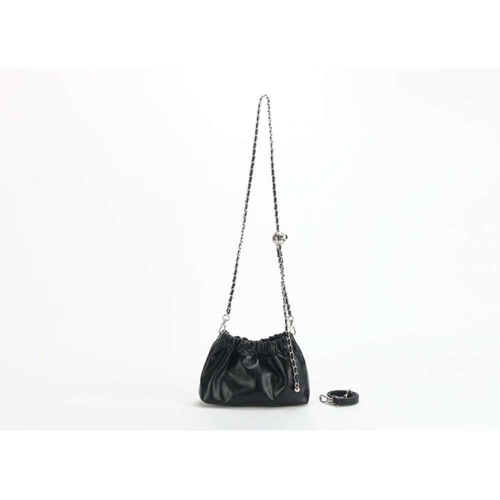 Genuine Leather Women's New High-End Wrinkled Cloud Fashion Versatile Shoulder First Layer Cowhide Simple Crossbody Bag