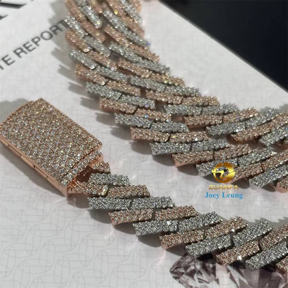 Hip Hop Jewelry 10mm 12mm 13mm 925 Sterling Silver Iced Out Custom Initial Necklace Moissanite Cuban Link Chain